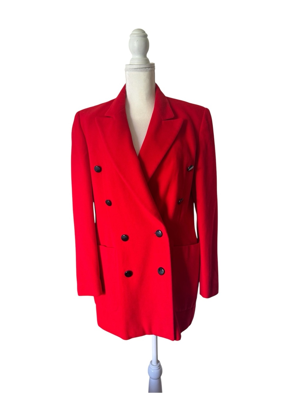Escada Vibrant Red Double-Breasted Blazer